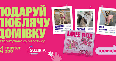 До дня святого Валентина MasterZoo запрошує ділитися любов’ю та «усиновлювати» безпритульних тварин у зоомаркетах мережі
