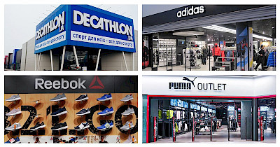Огляд sport & outdoor: Decathlon, Puma Outlet, Adidas, Reebok та інші