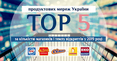 Топ-5 украинских продуктовых сетей по количеству магазинов и темпам открытий