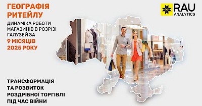 Географія ритейлу за 9 місяців 2025-го: в яких регіонах та як представлені гравці основних галузей торгівлі України