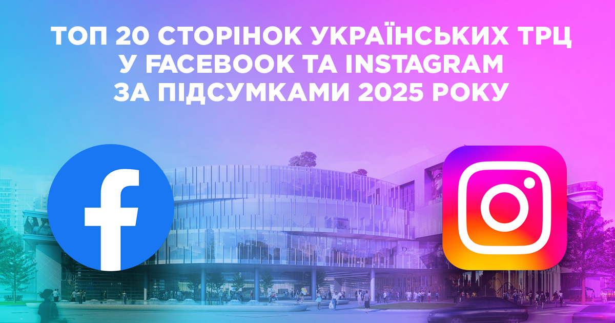 Топ-20 сторінок українських ТРЦ у Facebook та Instagram за підсумками 2025 року