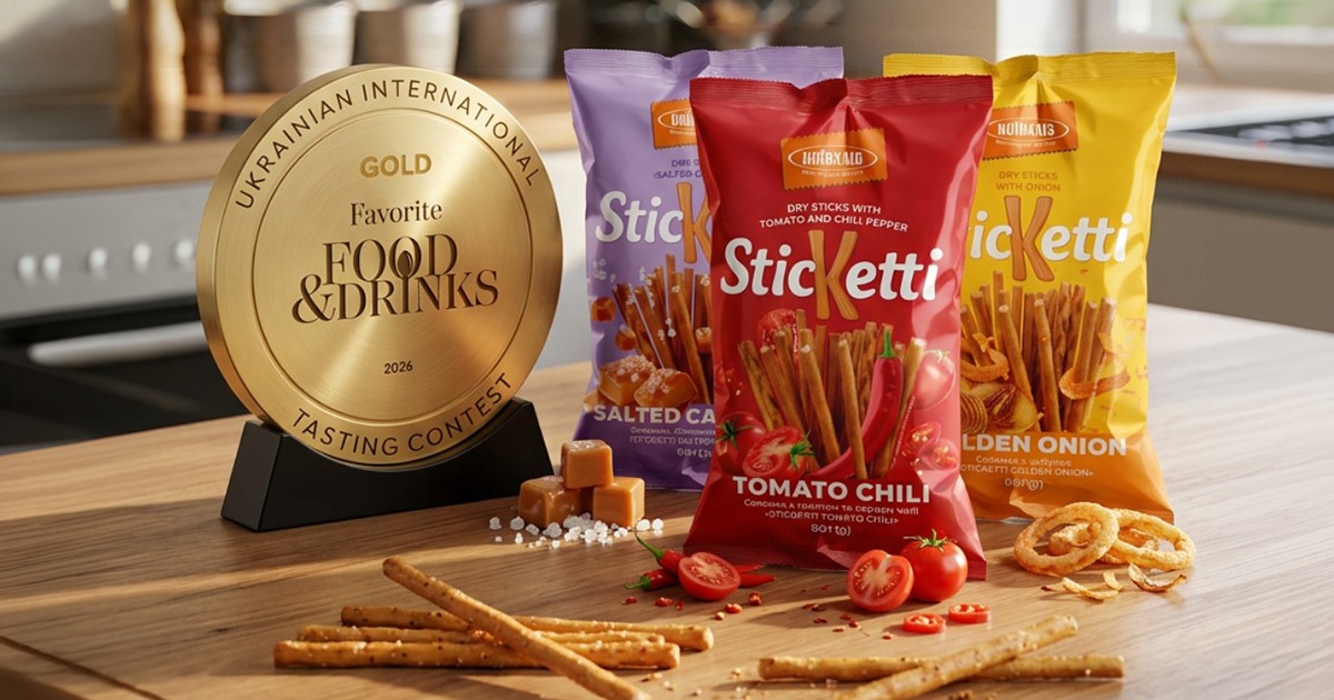 Три з трьох: три смаки Sticketti від Київхліб отримали золото Favorite Food&Drinks 2026
