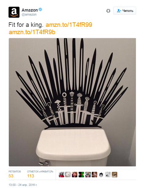 Amazon в Твиттере_ «Fit for a king. https___t.co_fFf0qvfNqd https___t.co_t8nFiNXxL5 https___t.co_GtnuDSn4mW» - Google Chrome 2016-04-26 10.27.53