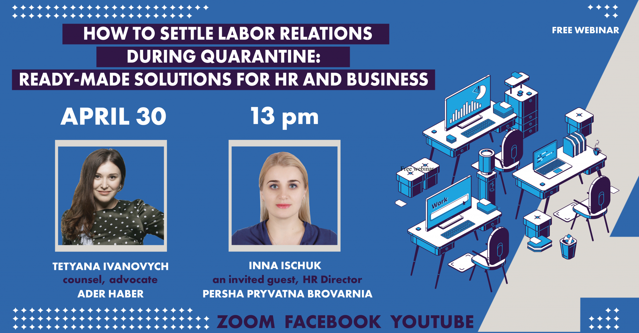 ADER HABER Free webinar: “How to settle labor relations during quarantine: ready-made solutions for HR and business”