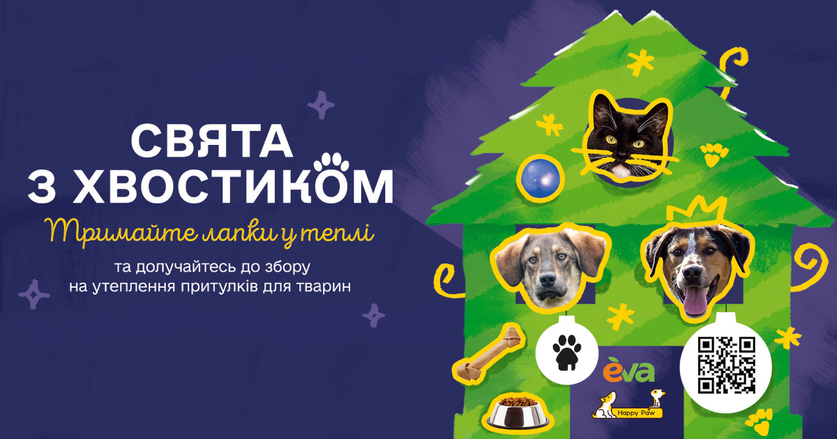 Новий рік у теплі: EVA та Happy Paw запустили проект допомоги  тваринам у притулках