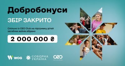 Клієнти WOG та партнери передали 2 млн гривень на допомогу дітям загиблих захисників