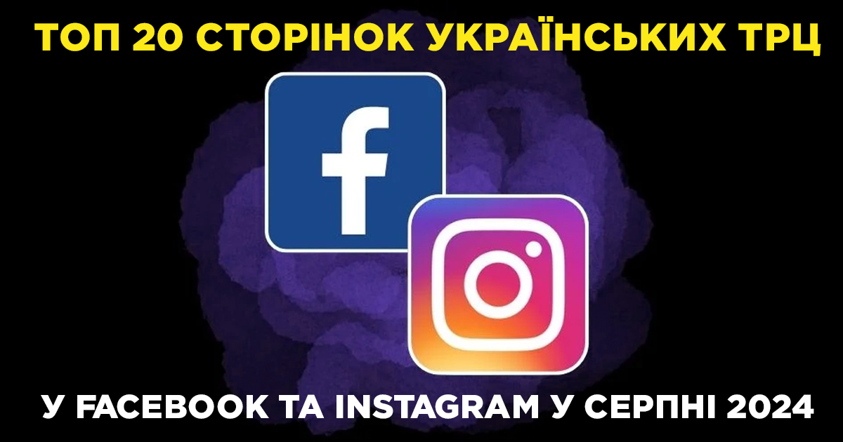 Топ-20 сторінок українських ТРЦ у Facebook та Instagram за І півріччя 2024 року