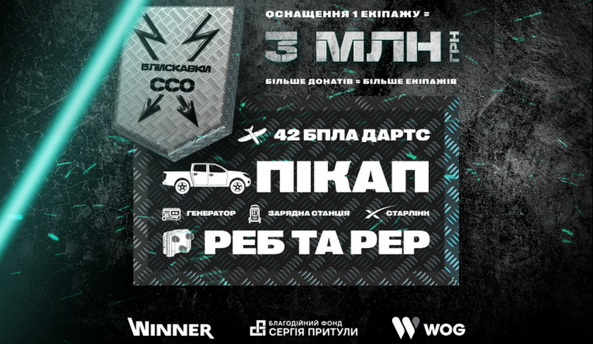 «Блискавки ССО» — проєкт фонду Сергія Притули за підтримки WOG та Winner