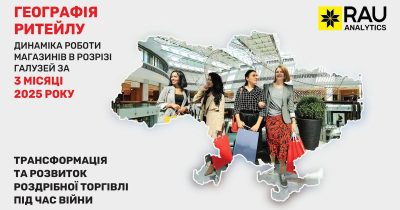 География ритейла-2025: в каких регионах и как представлены игроки основных отраслей торговли Украины