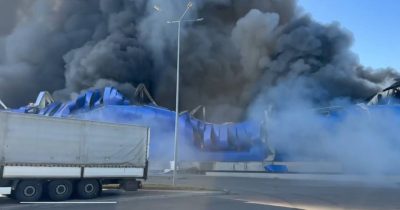 Після атаки ворожих дронів постраждав логістичний центр Епіцентр на Київщині (+фото)